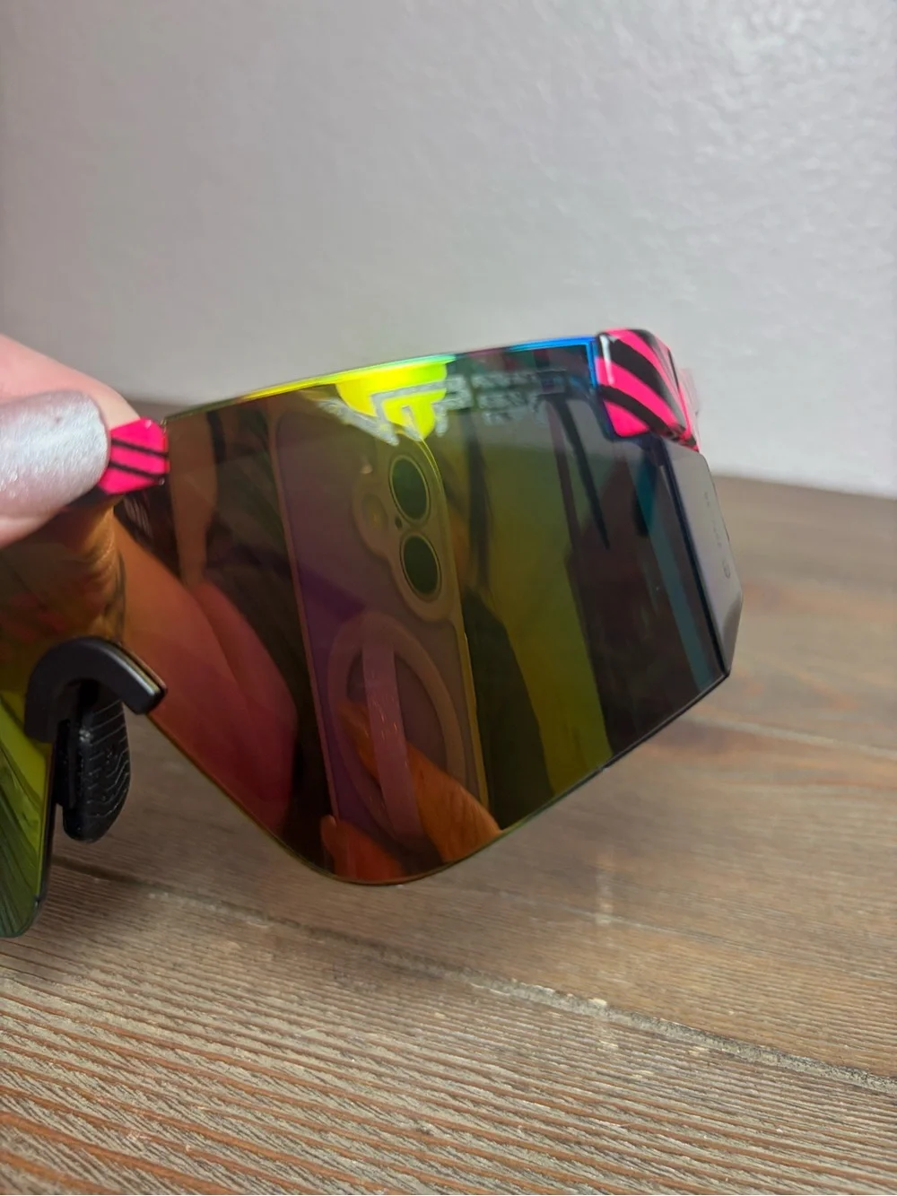 Pit Viper The Hot Tropics 2000 Sunglasses Mirrored Lens Hot Pink & Black Unisex